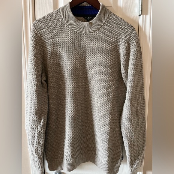 Mens Ted Baker London Textured Cotton Blend Crewneck Sweater Size 3 - Picture 1 of 8